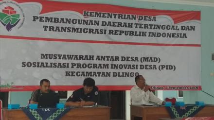 MUSYAWARAH ANTAR DESA DAN SOSIALISASI PROGRAM INOVASI DESA DI KECAMATAN DLINGO